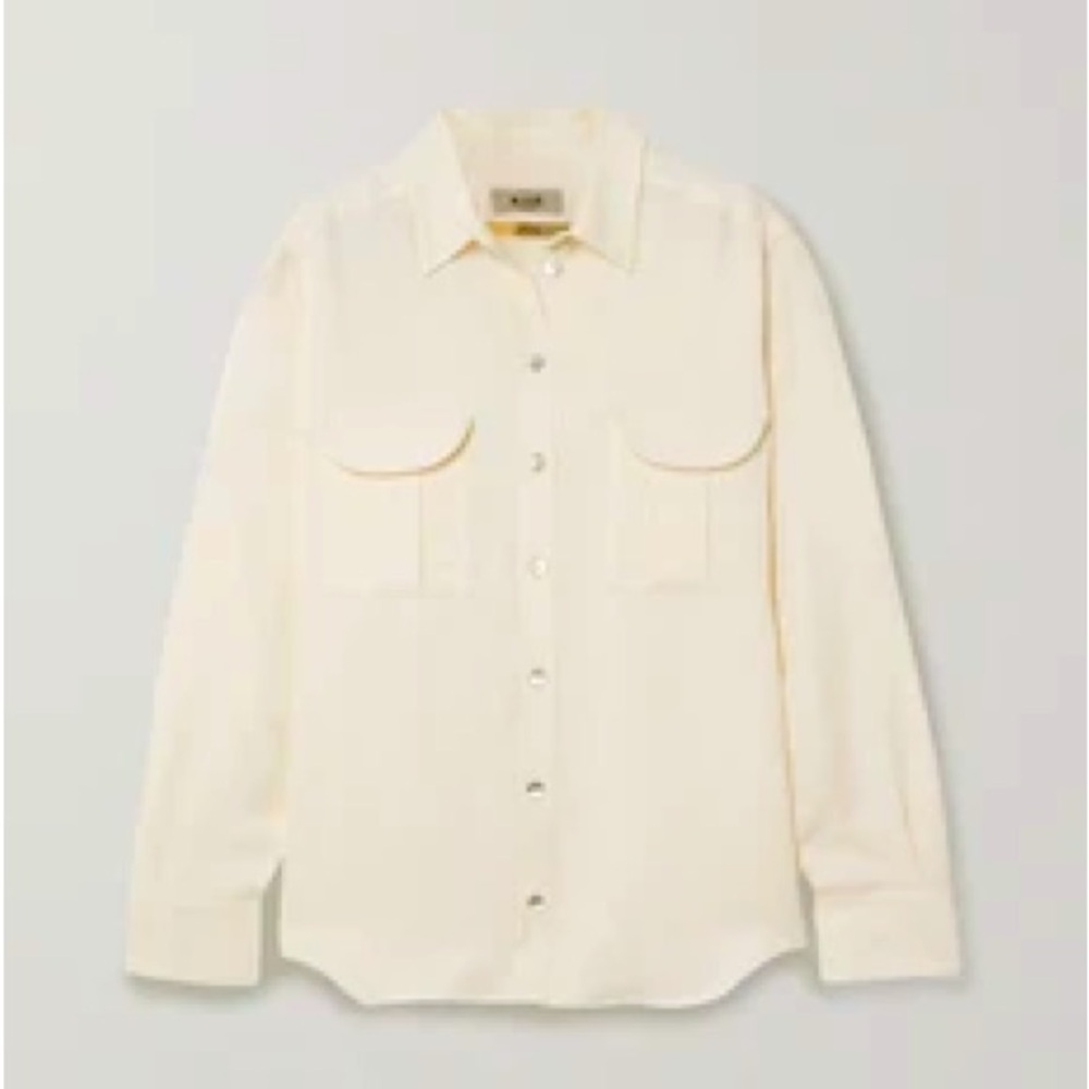 BLAZÉ MILANO | Berber linen and silk-blend twill shirt | Savannah Butter